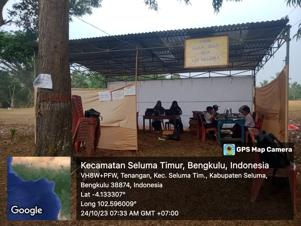 SDN Tenangan di Seluma Laksanakan ANBK di Lapangan Sepak Bola