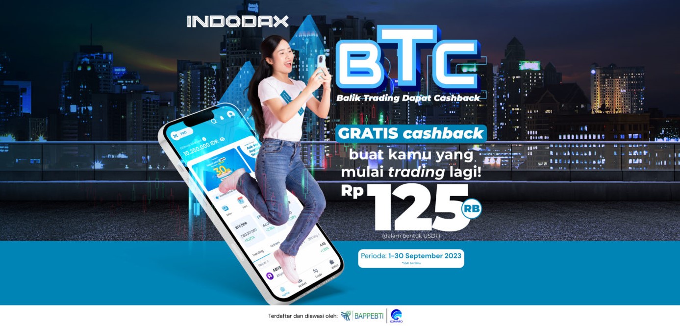 Kembali Trading di INDODAX dapatkan Cashback sebesar 125rb!