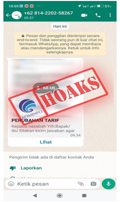 Beredar Pesan WhatsApp, Perubahan Tarif Atasnamakan BNI! Hoaks Ya