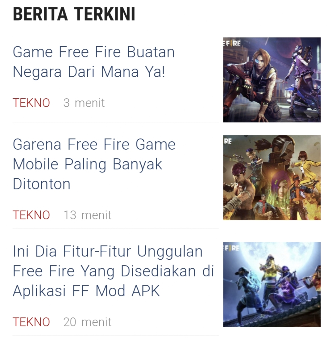 Catatan Game Free Fire Terpopuler, Saat Ini! 