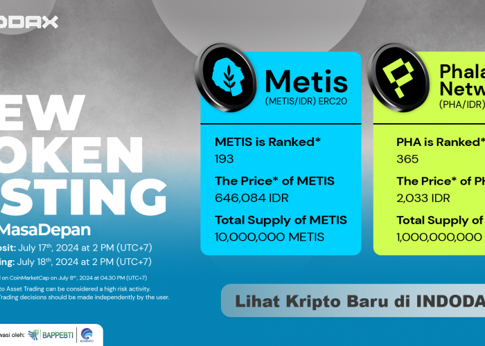 2 Krypto Baru, Metis (METIS) dan Phala Network (PHA), Listing di INDODAX