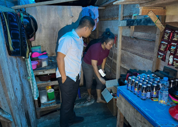 Operasi Pekat Nala, Polsek Semidang Alas Maras Seluma Sita Puluhan Botol Miras