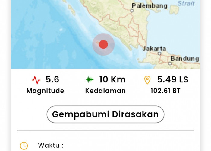 Gempa 5,6 SR di Pagi Hari di Bengkulu, Buat Warga Seluma Resah