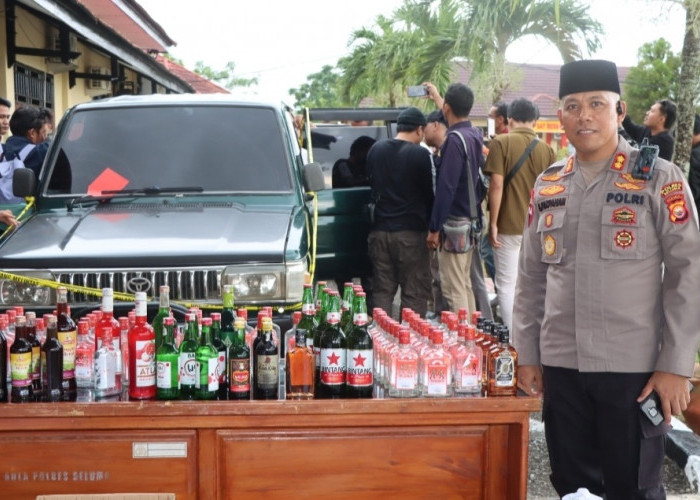  Selama Operasi pekat Nala 2026, Polres Seluma Amankan 284 Botol Miras 