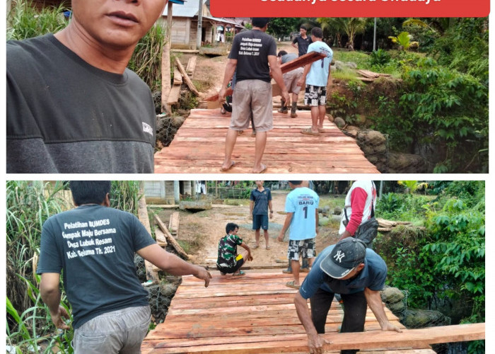 Warga Lubuk Resam Bangun Jembatan Swadaya, Harapkan Perhatian Pemerintah Kabupaten Seluma