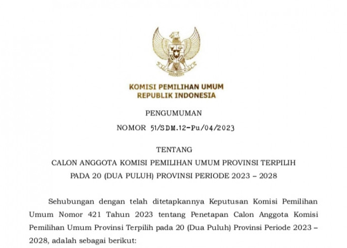 Ini Dia Lima Nama Anggota KPU Provinsi Bengkulu