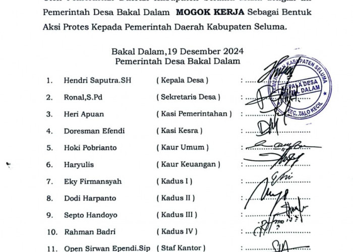 Pemda Belum Bayarkan Gaji, Pemdes Bakal Dalam Mogok Kerja