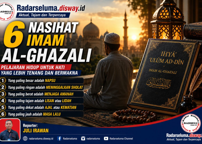 Enam Nasihat Imam Al-Ghazali yang Menggugah Hati: Tentang Nafsu, Shalat, Amanah, Lisan, Ajal, dan Masa Lalu
