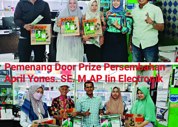 Door Prize Persembahan April Yones.SE. M.AP Untuk Pelanggan Iin Electronik 
