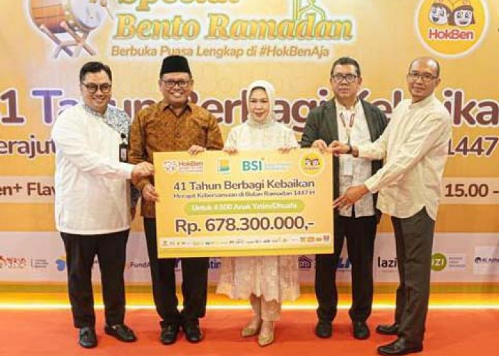 BSI dan HokBen Berbagi Kebahagiaan Ramadan Bersama 4.500 Anak Yatim