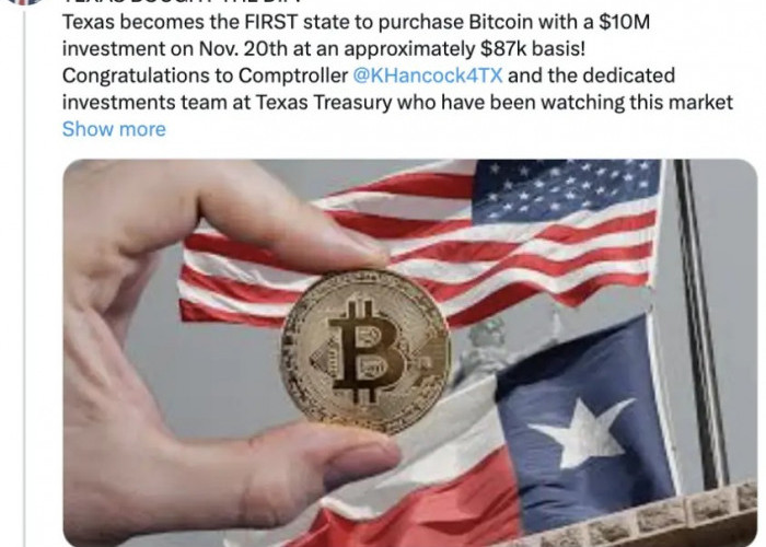   Texas Buy the Dip Bitcoin, Pemeritahnya Kucurkan Dana Rp80 Miliar ke ETF