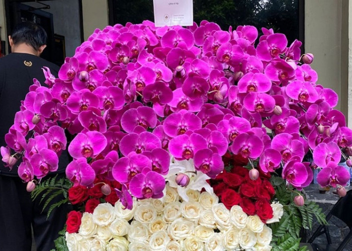  Wapres Gibran Kirim Bunga Anggrek Ungu Berpadu Mawar Merah-Putih, Ultah Megawati  Ke-79