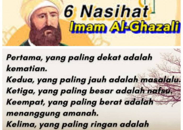  Ini 6 Hal Nasehat Imam Ghazali.  Semoga kita tidak terjebak dari 6 Hal tersebut 