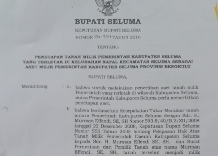 Ujang Puguk Miliki Berkas Lengkap Terkait Tukar Guling, Sebut Pemda Berbohong! Bunyi SK Bupati Nomor 032-774