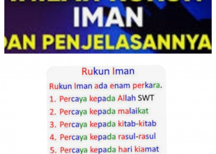   Rukun Iman Ada 6, Ini Penjelasan Dalilnya Secara Berurutan