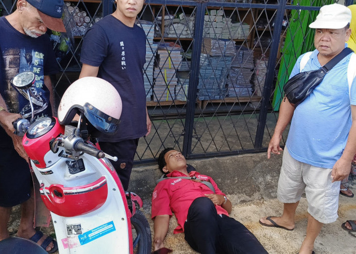  Lakalantas di Depan Masjid Salam BS, Pengendara  Scopy Merah Jadi Korban