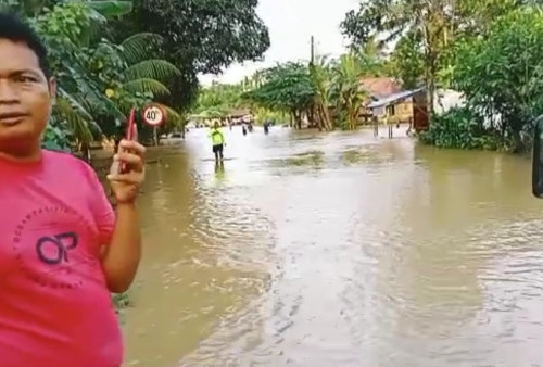 hujan yang membuat banjir sebagian wilayah Seluma