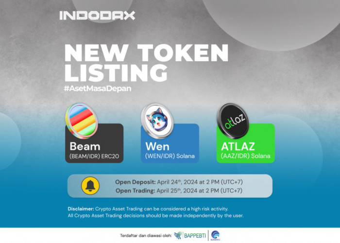 Lagi Kripto Baru Listing di Indodax, BEAM (BEAM), Wen (WEN), & ATLAZ (AAZ) 