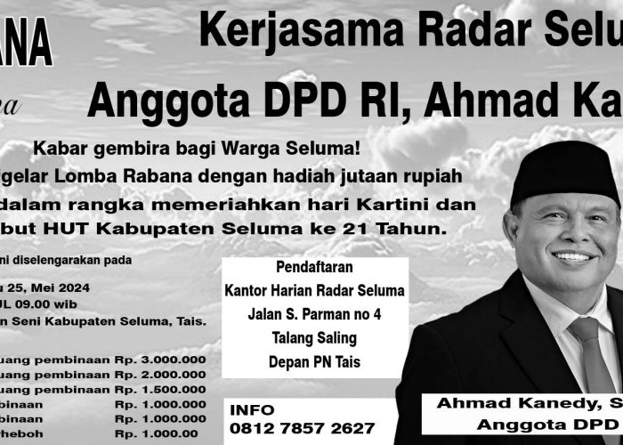  Ayo Ikuti Lomba Rabana se Kabupaten Seluma, Didukung Penuh Anggota DPD RI Ahmad Kanedi, SH