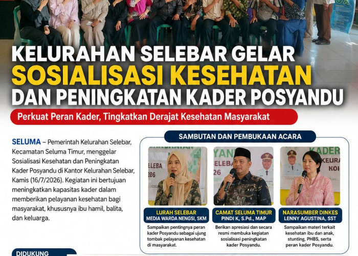 Kelurahan Selebar Gelar Sosialisasi Kesehatan dan Peningkatan Kader Posyandu