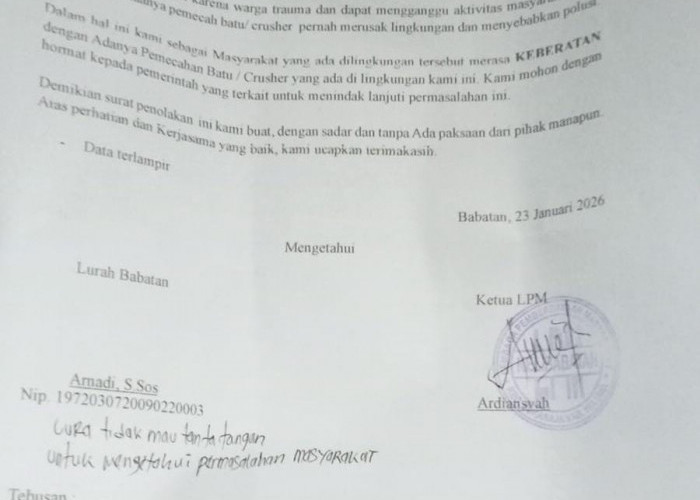Warga Babatan Tolak Keberadaan Crusher, Lurah Enggan Teken Surat Pemberitahuan Penolakan? Waduh... 