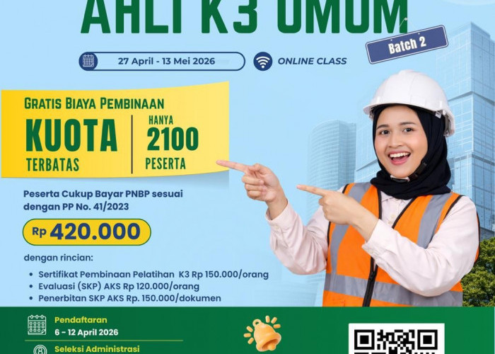   Kemnaker Buka Lagi Pembinaan K3 Gratis untuk 2.100 Peserta
