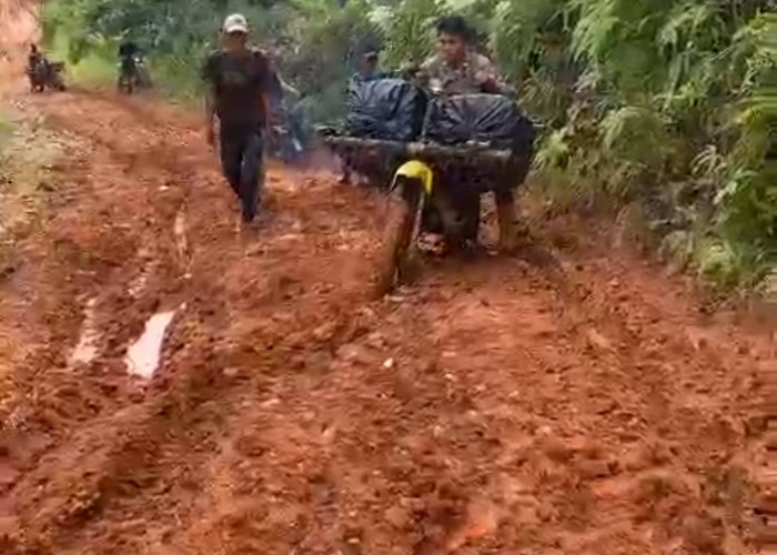  Perjuangan Panitia dan Bhabinkamtibmas Antarkan Logistik Pilkada ke Desa Pedalaman