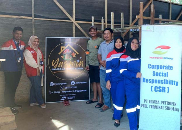   Elnusa Petrofin Bersama KU Yasmin, Kembangkan Budidaya Jamur Tiram di Tapanuli Tengah