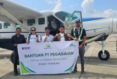 Carter Pesawat Bawa  1 Ton Bantuan Logistik ke Aceh, Pegadaian Tembus Wilayah Terisolir 