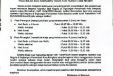 ASN Pemkot Bengkulu Masuk Jam 08.00 WIB, Pulang Pukul 15.00 WIB Selama Ramadan